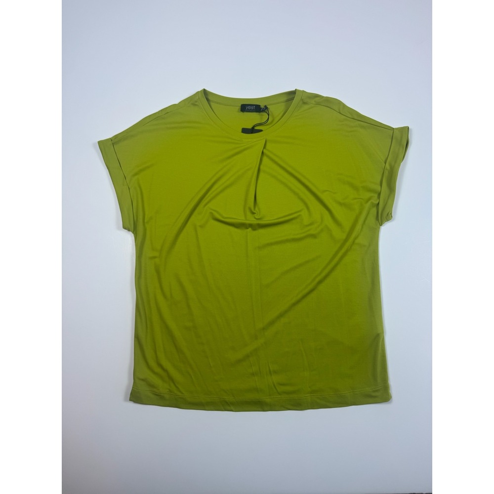 Yest Boutique Spring Lime Green Preppy Resort Neck‎ Short Sleeve Top 10 NWT